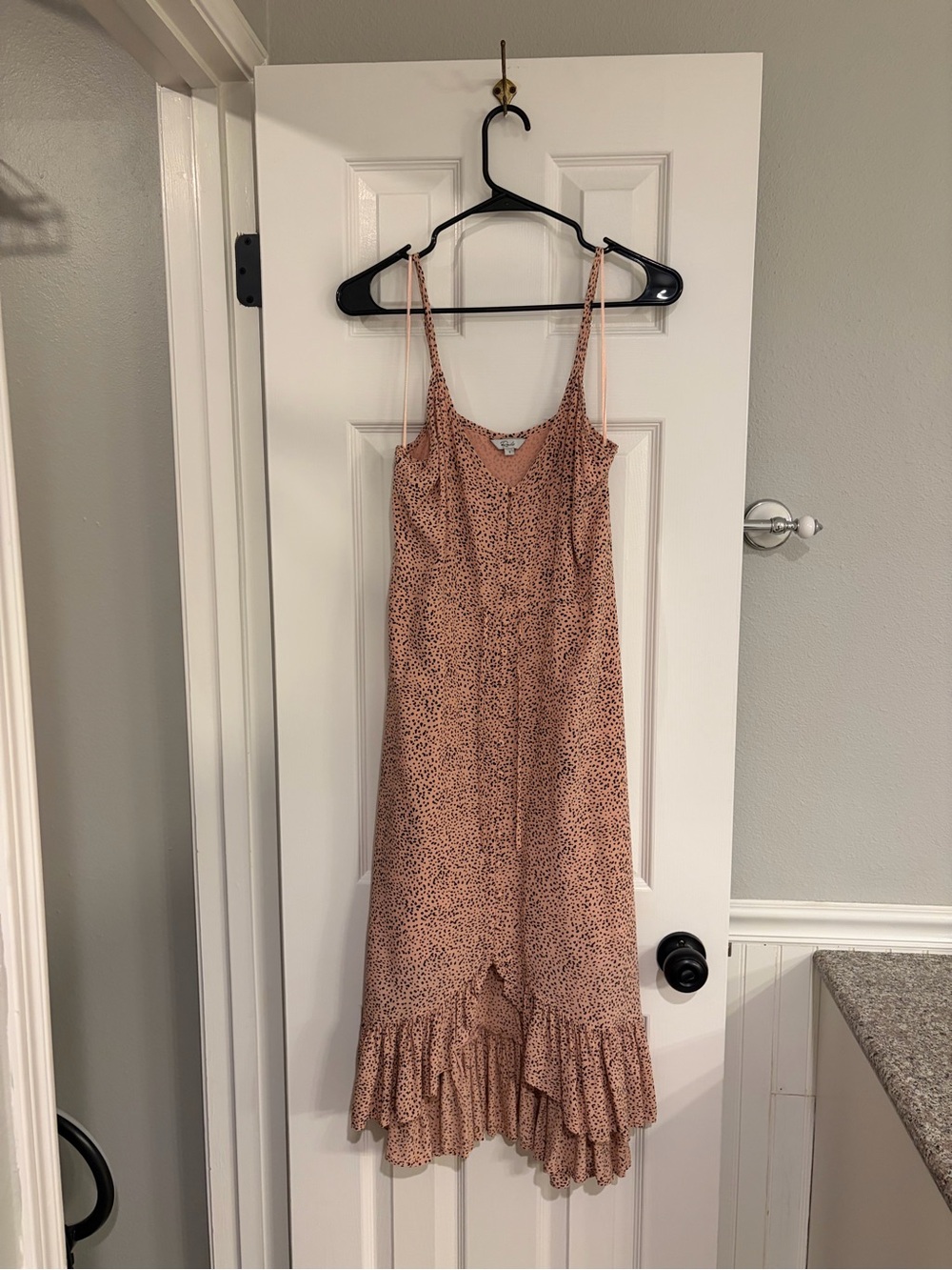 Rails Frida Rose Spotted Midi Dress Pink Animal Print Size Small